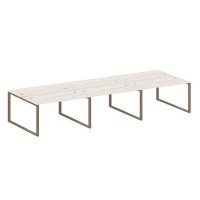 Metal System Style БО.СМ-6.3 (Дуб Наварра/мокко) Рабочая станция на 6 раб.мест на О-образном м/к