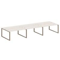 Metal System Style БО.СМ-6.4 (Дуб Наварра/мокко) Рабочая станция на 6 раб.мест на О-образном м/к