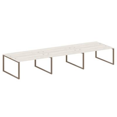 Metal System Style БО.СМ-6.4 (Дуб Наварра/мокко) Рабочая станция на 6 раб.мест на О-образном м/к