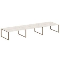 Metal System Style БО.СМ-6.5 (Дуб Наварра/мокко) Рабочая станция на 6 раб.мест на О-образном м/к