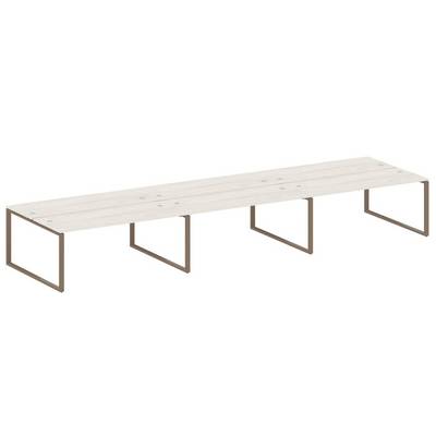 Metal System Style БО.СМ-6.5 (Дуб Наварра/мокко) Рабочая станция на 6 раб.мест на О-образном м/к