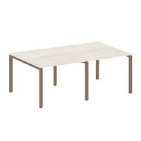 Metal System Style БП.ПРГ-2.1 (Дуб Наварра/мокко) Переговорный стол (2 столешницы) на П-образном м/к