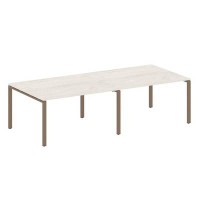 Metal System Style БП.ПРГ-2.3 (Дуб Наварра/мокко) Переговорный стол (2 столешницы) на П-образном м/к