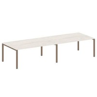 Metal System Style БП.ПРГ-2.5 (Дуб Наварра/мокко) Переговорный стол (2 столешницы) на П-образном м/к