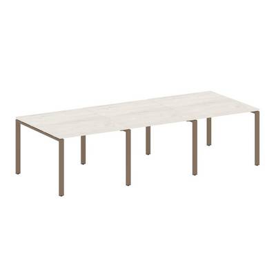 Metal System Style БП.ПРГ-3.1 (Дуб Наварра/мокко) Переговорный стол (3 столешницы) на П-образном м/к