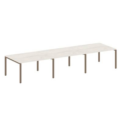 Metal System Style БП.ПРГ-3.3 (Дуб Наварра/мокко) Переговорный стол (3 столешницы) на П-образном м/к