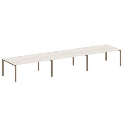 Metal System Style БП.ПРГ-3.5 (Дуб Наварра/мокко) Переговорный стол (3 столешницы) на П-образном м/к