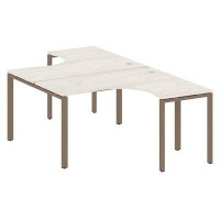 Metal System Style БП.РАС-СА-2.3 (Дуб Наварра/мокко) Рабочая станция криволинейная на П-образном м/к