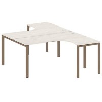 Metal System Style БП.РАС-СА-2.4 (Дуб Наварра/мокко) Рабочая станция криволинейная на П-образном м/к