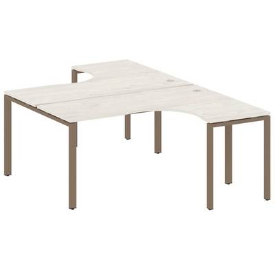 Metal System Style БП.РАС-СА-2.4 (Дуб Наварра/мокко) Рабочая станция криволинейная на П-образном м/к