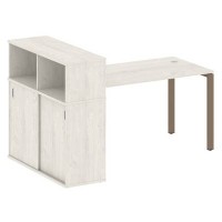 Metal System Style БП.РС-СШК-3.3 (Дуб Наварра/мокко) Стол письменный на П-образном м/к с опорным шкафом-купе