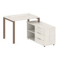 Metal System Style БП.РС-СТС-2.1 Пр (Дуб Наварра/мокко) Рабочая станция на П-образном м/к с опорной тумбой правая