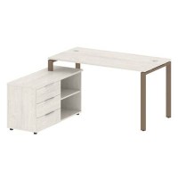 Metal System Style БП.РС-СТС-2.3 Л (Дуб Наварра/мокко) Рабочая станция на П-образном м/к с опорной тумбой левая