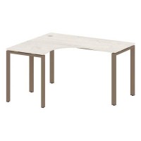 Metal System Style БП.СА-3 Л (Дуб Наварра/мокко) Стол криволинейный левый на П-образном м/к