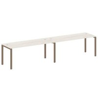 Metal System Style БП.СМ-2.5 (Дуб Наварра/мокко) Рабочая станция на 2 раб.места на П-образном м/к