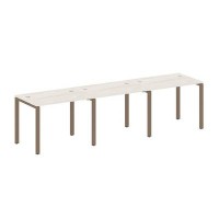 Metal System Style БП.СМ-3.1 (Дуб Наварра/мокко) Рабочая станция на 3 раб.места на П-образном м/к