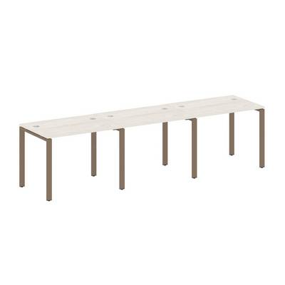 Metal System Style БП.СМ-3.1 (Дуб Наварра/мокко) Рабочая станция на 3 раб.места на П-образном м/к