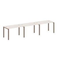 Metal System Style БП.СМ-3.2 (Дуб Наварра/мокко) Рабочая станция на 3 раб.места на П-образном м/к