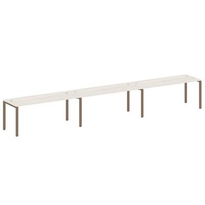 Metal System Style БП.СМ-3.5 (Дуб Наварра/мокко) Рабочая станция на 3 раб.места на П-образном м/к