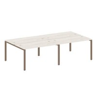 Metal System Style БП.СМ-4.3 (Дуб Наварра/мокко) Рабочая станция на 4 раб.места на П-образном м/к