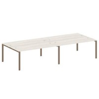 Metal System Style БП.СМ-4.5 (Дуб Наварра/мокко) Рабочая станция на 4 раб.места на П-образном м/к