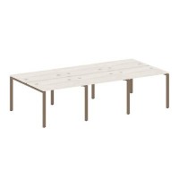 Metal System Style БП.СМ-6.1 (Дуб Наварра/мокко) Рабочая станция на 6 раб.мест на П-образном м/к