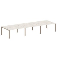 Metal System Style БП.СМ-6.4 (Дуб Наварра/мокко) Рабочая станция на 6 раб.мест на П-образном м/к