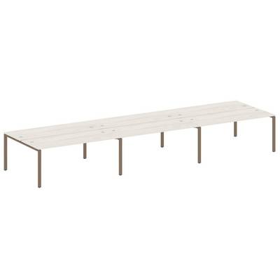 Metal System Style БП.СМ-6.5 (Дуб Наварра/мокко) Рабочая станция на 6 раб.мест на П-образном м/к