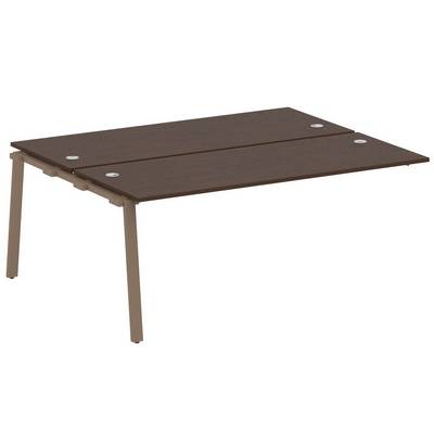 Metal System Style БА.ПРС-СП-2.5 (Венге цаво/мокко) Проходной наборный элемент рабочей станции на А-образном м/к (проходная опора Б.ОСП-147, две столешницы, два комплекта траверс)