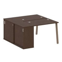 Metal System Style БА.РС-СШК-1.1 (Венге цаво/мокко) Рабочая станция на А-образном м/к с опорным шкафом-купе