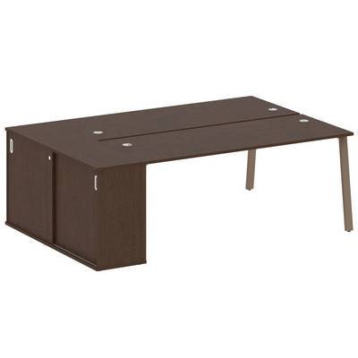 Metal System Style БА.РС-СШК-1.5 (Венге цаво/мокко) Рабочая станция на А-образном м/к с опорным шкафом-купе