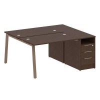 Metal System Style БА.РС-СТП-2.2 (Венге цаво/мокко) Рабочая станция на А-образном м/к с опорной тумбой