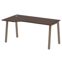 Metal System Style БА.СА-1 Л (Венге цаво/мокко) Стол криволинейный левый на А-образном м/к