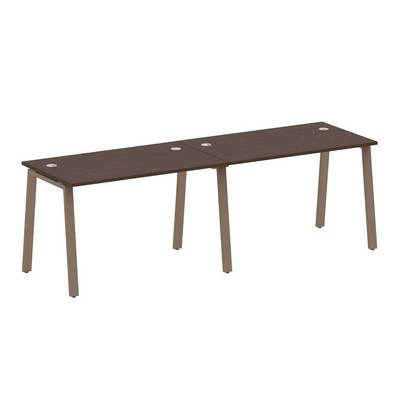 Metal System Style БА.СМ-2.2 (Венге цаво/мокко) Рабочая станция на 2 раб.места на А-образном м/к