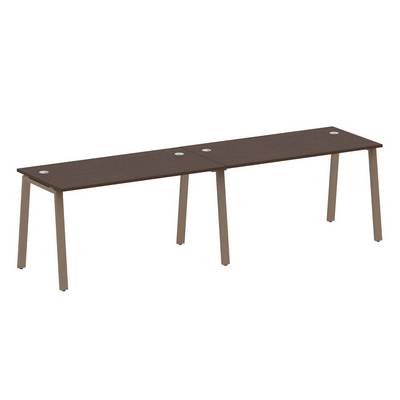 Metal System Style БА.СМ-2.3 (Венге цаво/мокко) Рабочая станция на 2 раб.места на А-образном м/к