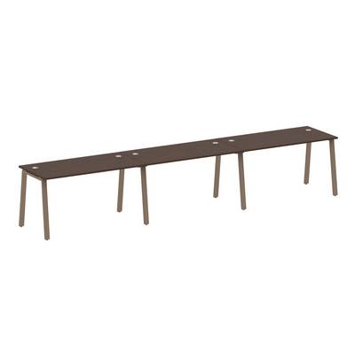 Metal System Style БА.СМ-3.3 (Венге цаво/мокко) Рабочая станция на 3 раб.места на А-образном м/к