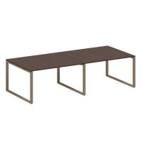 Metal System Style БО.ПРГ-2.3 (Венге цаво/мокко) Переговорный стол (2 столешницы) на О-образном м/к