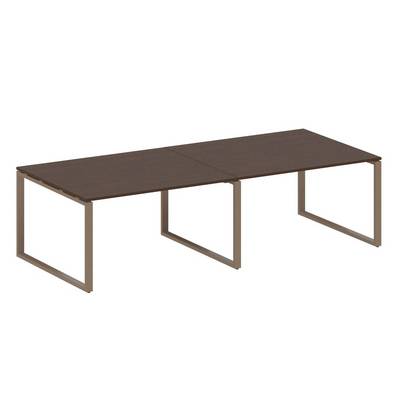 Metal System Style БО.ПРГ-2.3 (Венге цаво/мокко) Переговорный стол (2 столешницы) на О-образном м/к