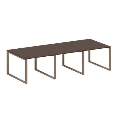 Metal System Style БО.ПРГ-3.1 (Венге цаво/мокко) Переговорный стол (3 столешницы) на О-образном м/к