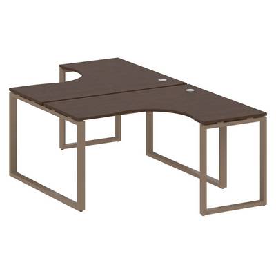 Metal System Style БО.РАС-СА-2.3 (Венге цаво/мокко) Рабочая станция криволинейная на О-образном м/к