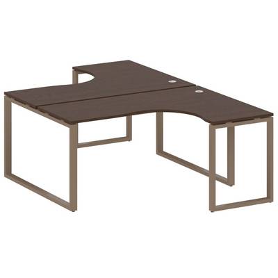 Metal System Style БО.РАС-СА-2.4 (Венге цаво/мокко) Рабочая станция криволинейная на О-образном м/к
