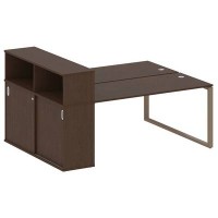 Metal System Style БО.РС-СШК-2.4 (Венге цаво/мокко) Рабочая станция на О-образном м/к с опорным шкафом-купе
