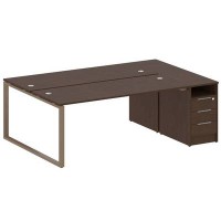 Metal System Style БО.РС-СТП-2.5 (Венге цаво/мокко) Рабочая станция на О-образном м/к с опорной тумбой