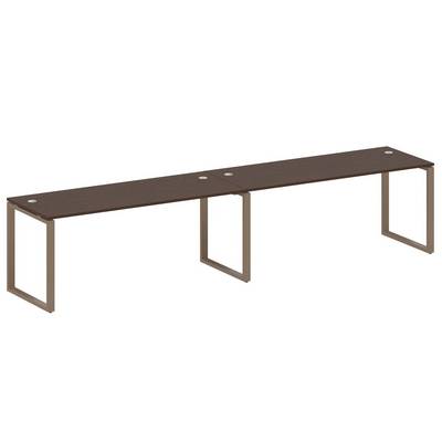 Metal System Style БО.СМ-2.5 (Венге цаво/мокко) Рабочая станция на 2 раб.места на О-образном м/к