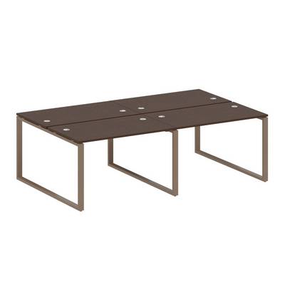 Metal System Style БО.СМ-4.2 (Венге цаво/мокко) Рабочая станция на 4 раб.места на О-образном м/к