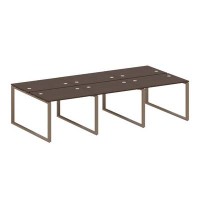 Metal System Style БО.СМ-6.1 (Венге цаво/мокко) Рабочая станция на 6 раб.мест на О-образном м/к