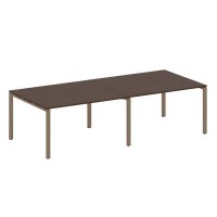 Metal System Style БП.ПРГ-2.3 (Венге цаво/мокко) Переговорный стол (2 столешницы) на П-образном м/к