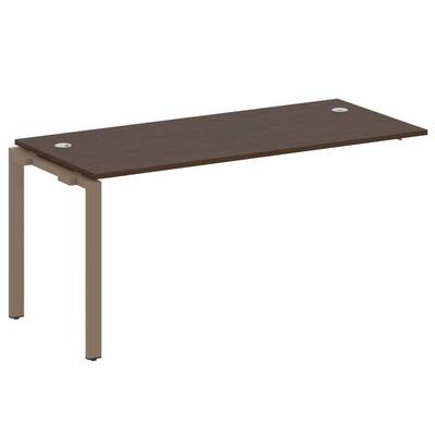 Metal System Style БП.ПРС-СП-1.4 (Венге цаво/мокко) Проходной наборный элемент рабочей станции на П-образном м/к  (проходная опора Б.ОСП-72, столешница, комплект траверс)