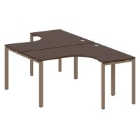 Metal System Style БП.РАС-СА-2.3 (Венге цаво/мокко) Рабочая станция криволинейная на П-образном м/к