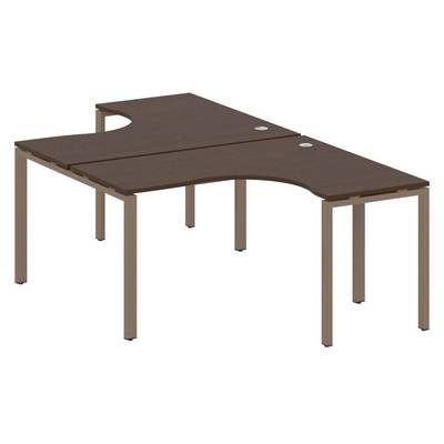 Metal System Style БП.РАС-СА-2.3 (Венге цаво/мокко) Рабочая станция криволинейная на П-образном м/к